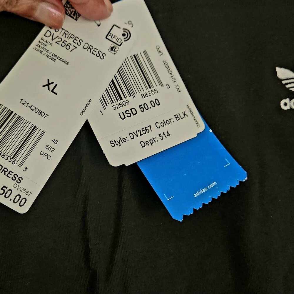 Adidas Ahtleisure Dress NWT Womens XL Stripes on Sleeve - Picture 4 of 11